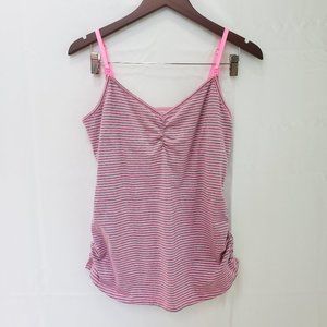 Motherhood Nursing Tank Pink Stripes Ruching